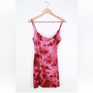 Lulus Tie-Dye Cowl Neck Mini Dress